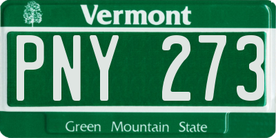 VT license plate PNY273