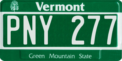 VT license plate PNY277