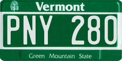 VT license plate PNY280