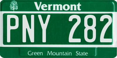 VT license plate PNY282