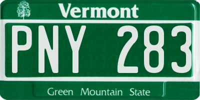VT license plate PNY283