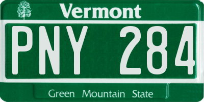 VT license plate PNY284