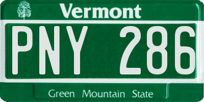 VT license plate PNY286