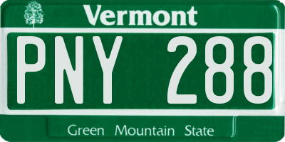 VT license plate PNY288