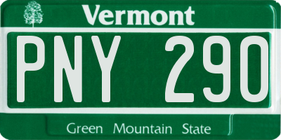 VT license plate PNY290