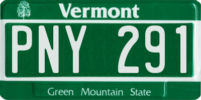 VT license plate PNY291