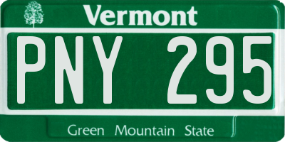 VT license plate PNY295