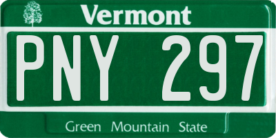 VT license plate PNY297