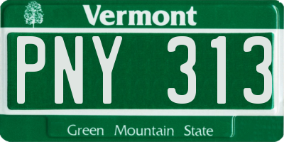 VT license plate PNY313
