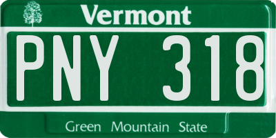 VT license plate PNY318