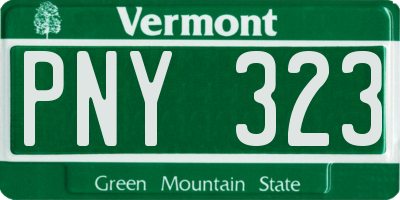 VT license plate PNY323