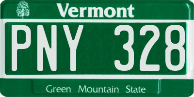 VT license plate PNY328