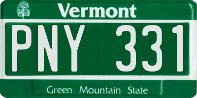 VT license plate PNY331