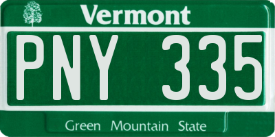 VT license plate PNY335