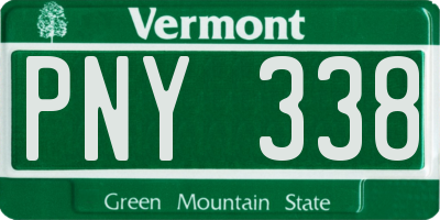 VT license plate PNY338