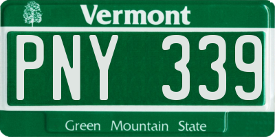 VT license plate PNY339