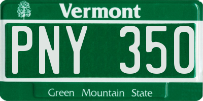 VT license plate PNY350