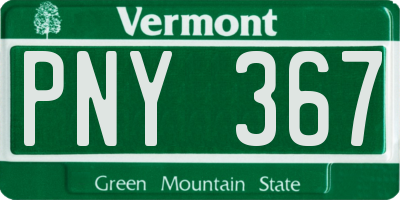 VT license plate PNY367