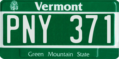 VT license plate PNY371