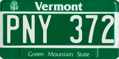 VT license plate PNY372