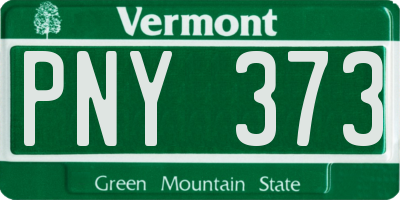 VT license plate PNY373