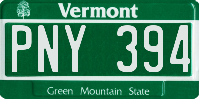 VT license plate PNY394