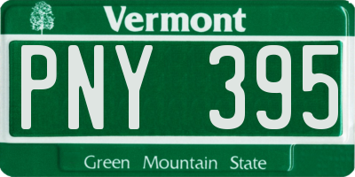 VT license plate PNY395