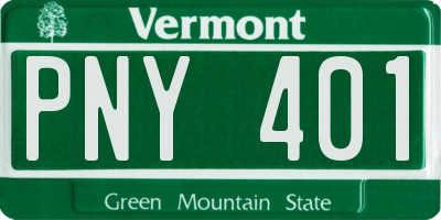 VT license plate PNY401