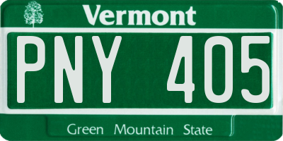 VT license plate PNY405