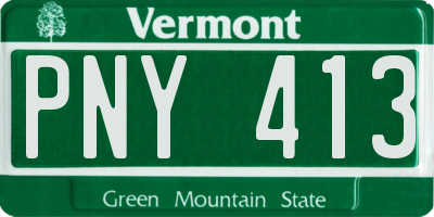 VT license plate PNY413