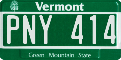 VT license plate PNY414