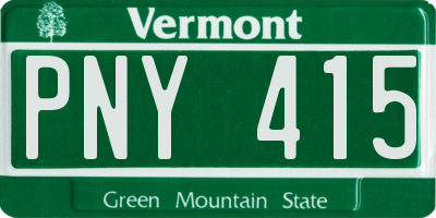 VT license plate PNY415