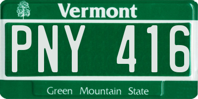 VT license plate PNY416
