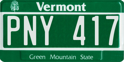 VT license plate PNY417