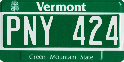 VT license plate PNY424