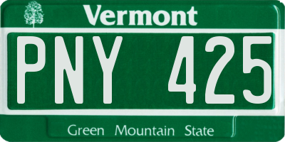 VT license plate PNY425