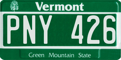 VT license plate PNY426