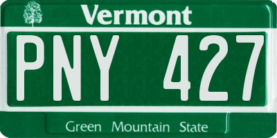 VT license plate PNY427