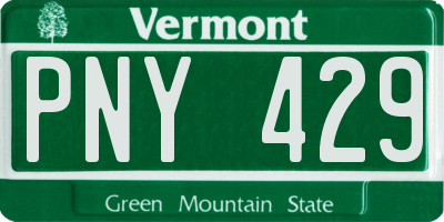 VT license plate PNY429
