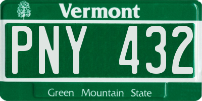 VT license plate PNY432
