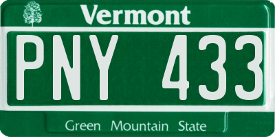 VT license plate PNY433