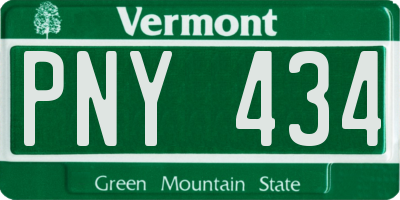 VT license plate PNY434