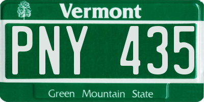 VT license plate PNY435