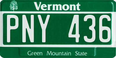 VT license plate PNY436
