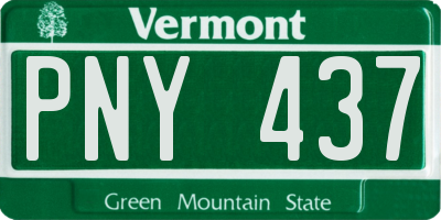 VT license plate PNY437