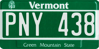 VT license plate PNY438