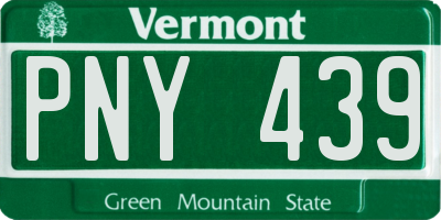 VT license plate PNY439