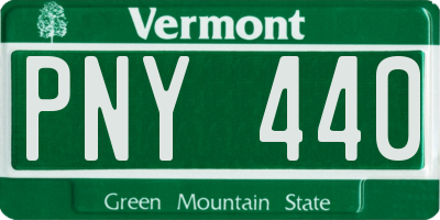 VT license plate PNY440