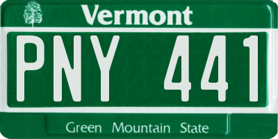 VT license plate PNY441