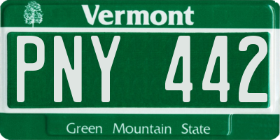 VT license plate PNY442